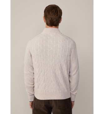 Hackett London Jersey Lw Cable Hzip blanco roto