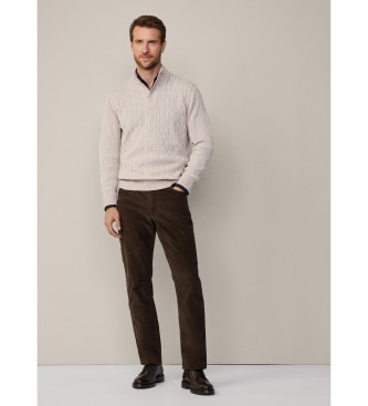 Hackett London Jersey Lw Cable Hzip blanco roto