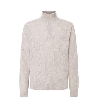 Hackett London Jersey Lw Cable Hzip blanco roto