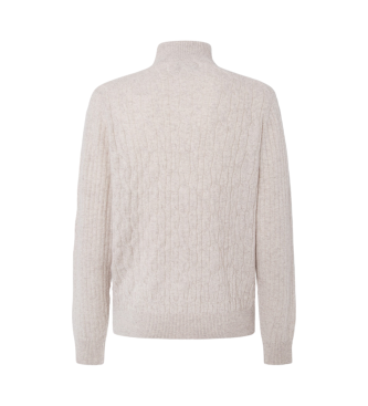 Hackett London Jersey Lw Cable Hzip blanco roto