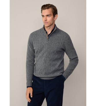 Hackett London Pullover Lw Cable Hzip gr