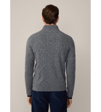 Hackett London Pullover Lw Cable Hzip gr