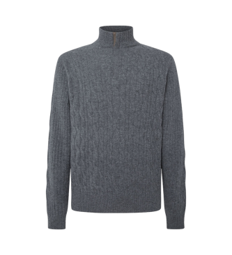 Hackett London Pullover Lw Cable Hzip gr