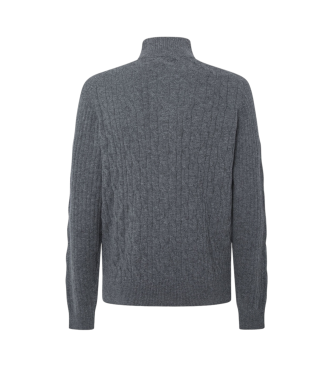 Hackett London Pullover Lw Cable Hzip gr