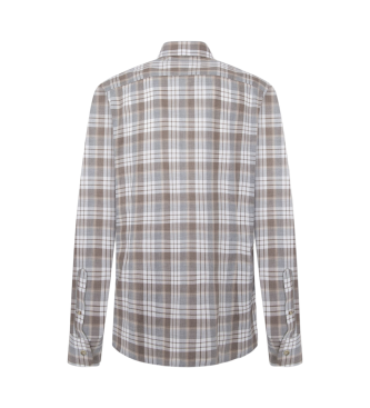 Hackett London Lw Flan Plaid Shirt brown