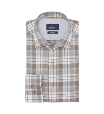 Hackett London Lw Flan Plaid Shirt brown