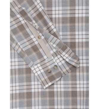 Hackett London Lw Flan Plaid Shirt brown