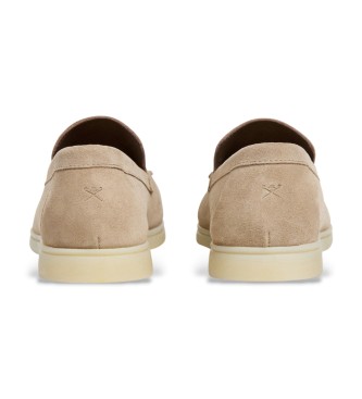 Hackett London Skórzane mokasyny Martin Plain w kolorze beżowym