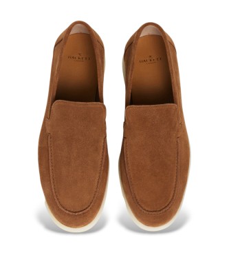 Hackett London Brązowe skórzane mokasyny Martin Plain