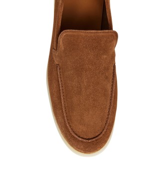 Hackett London Brązowe skórzane mokasyny Martin Plain