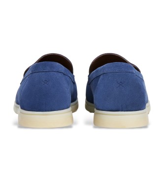 Hackett London Niebieskie skórzane mokasyny Martin Plain