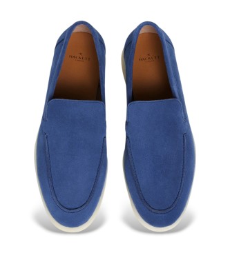 Hackett London Niebieskie skórzane mokasyny Martin Plain