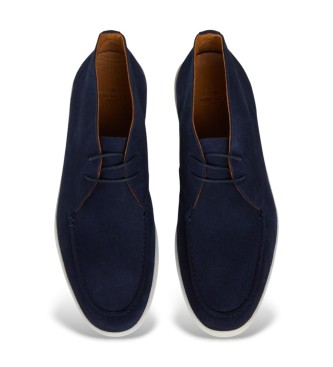 Hackett London Stivaletti Martins Chukka in camoscio blu navy