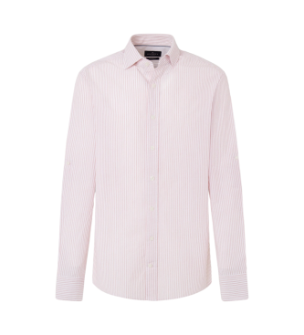 Hackett London Shirt Melange Bengaalse Streep wit, roze