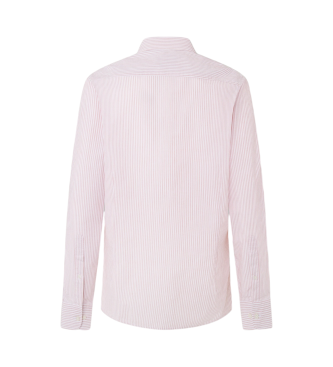 Hackett London Hemd Melange Bengal Stripe wei, rosa