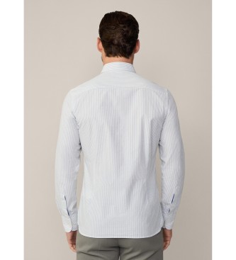 Hackett London Chemise Melange Bengal Stripe blanc