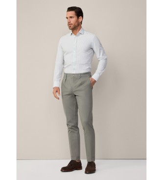 Hackett London Skjorta Melange Bengal Stripe vit