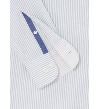 Hackett London Shirt Melange Bengal Stripe white