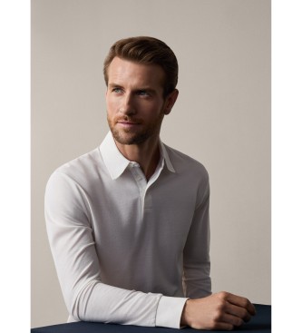 Hackett London Polo merceriseret piqu balnco