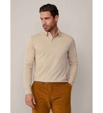 Hackett London Merceriseret piqu beige poloshirt