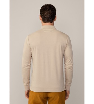 Hackett London Merceriseret piqu beige poloshirt