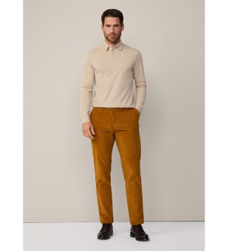 Hackett London Merceriseret piqu beige poloshirt