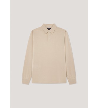 Hackett London Merceriseret piqu beige poloshirt