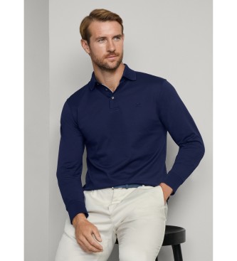 Hackett London Merceriseret navy poloshirt