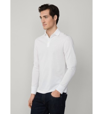 Hackett London Gemerceriseerd wit poloshirt