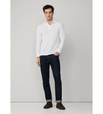 Hackett London Gemerceriseerd wit poloshirt