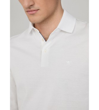 Hackett London Gemerceriseerd wit poloshirt