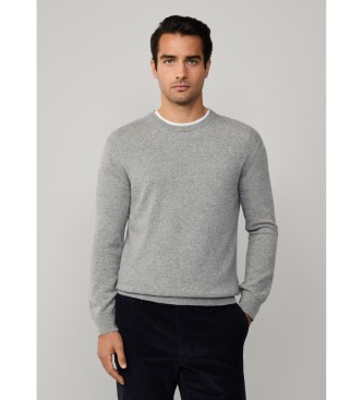 Hackett London Maglione grigio in lana merino
