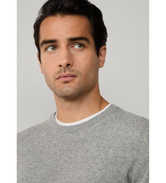 Hackett London Maglione grigio in lana merino