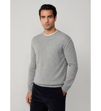Hackett London Maglione grigio in lana merino