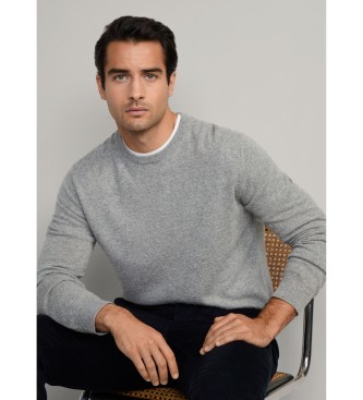 Hackett London Maglione grigio in lana merino