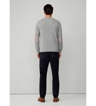Hackett London Maglione grigio in lana merino