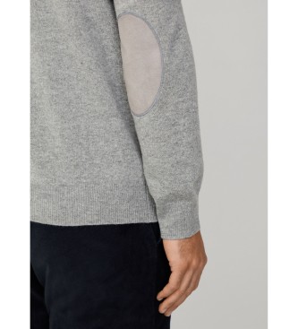 Hackett London Maglione grigio in lana merino