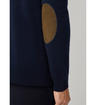 Hackett London Merino Cash Mix Crew blue