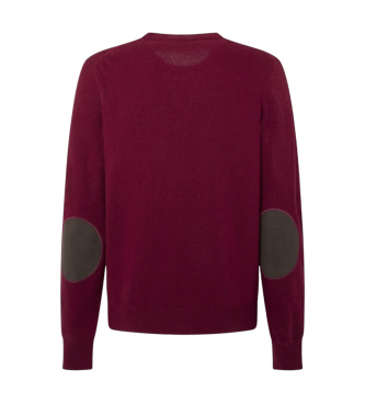 Hackett London Merino Cash Mix jumper maroon