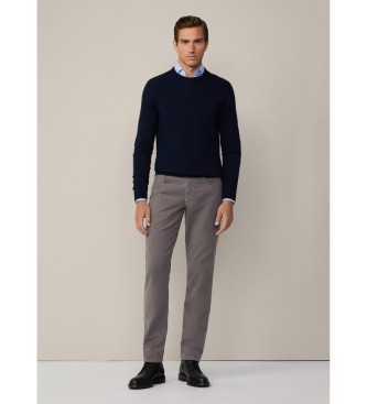 Hackett London Merino Cash Mix Crew navy