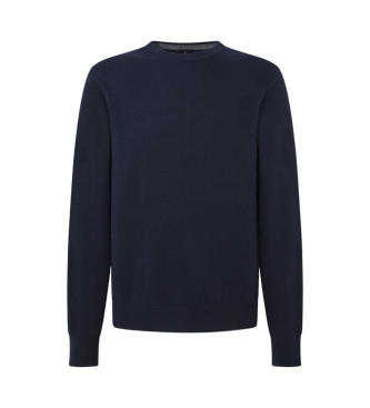 Hackett London Merino Cash Mix Crew marinbl