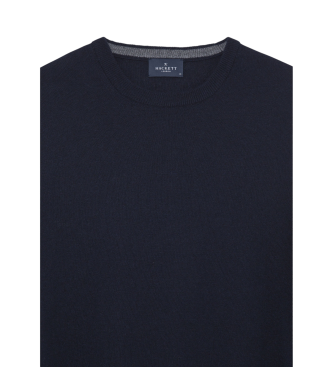 Hackett London Merino Cash Mix Crew Navy