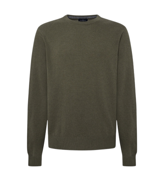 Hackett London Merino Cash Mix green jumper