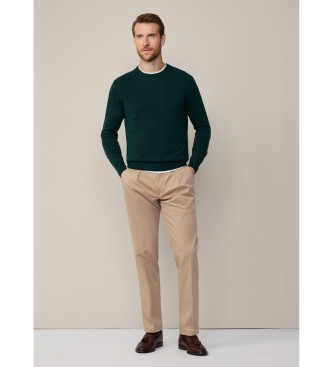 Hackett London Maglione girocollo in misto lana merino verde