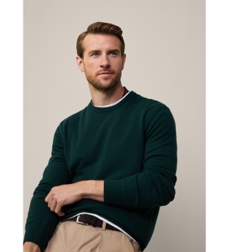 Hackett London Merino Cash Mix Crew groen