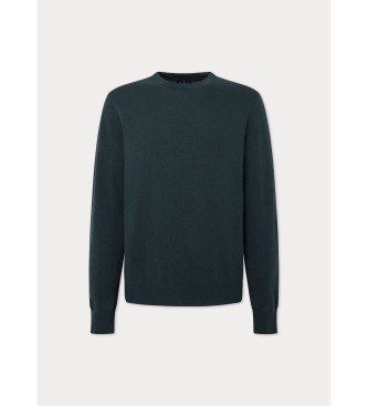 Hackett London Merino Cash Mix Crew zielony