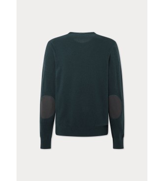 Hackett London Maglione girocollo in misto lana merino verde