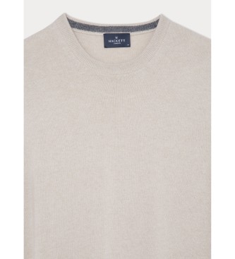 Hackett London Maglione girocollo in misto lana merino beige