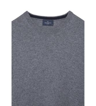 Hackett London Merino Cash Mix Crew cinzento