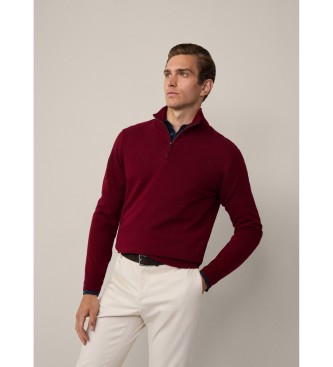 Hackett London Merino trui Cash Mix Hz rood